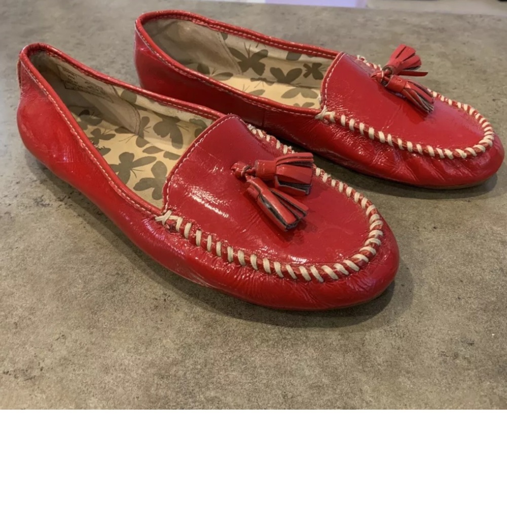 Lands End Loafers Driving Mocassins 10 W patent leather